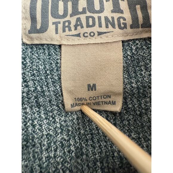 Duluth Trading Co Men’s Size Medium Green Cotton Button Up Long Sleeve Shirt - Picture 4 of 5